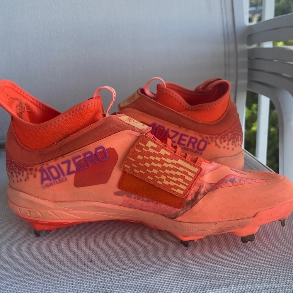 Adidas Bold Orange and Purple Cleats